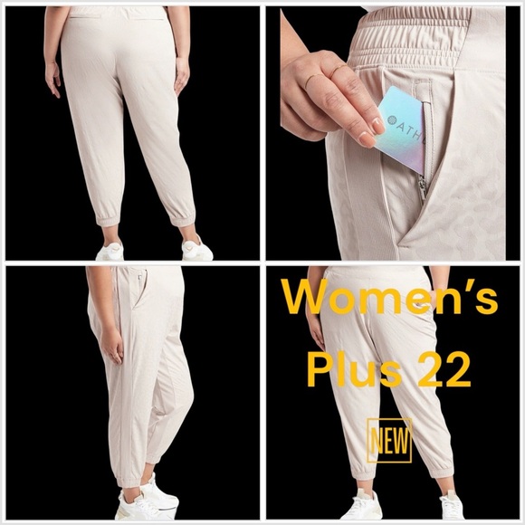 Women’s Athleta 22 Brooklyn Comfortable Joggers Pants Beige Ankle Stretch NWT - Picture 1 of 16